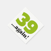 39再びリンゴ緑の誕生祝い スタンダードカクテルナプキン (角)