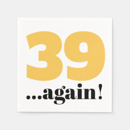 39再び黄色の金ゴールド誕生祝い スタンダードカクテルナプキン