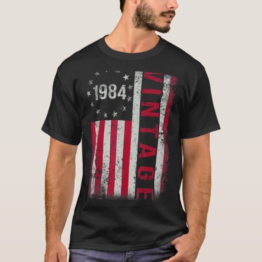 39歳のギフトヴィンテージ1984アメリカ国旗39日 Tシャツ (正面)