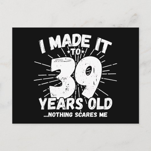 39歳の皮肉なミーム 面白い39歳の誕生日 ポストカード (正面)