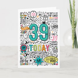 39歳の誕生日カード(印刷可能)| 即時ダウンロード 招待状