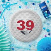 39歳の誕生日ゴルフボールデザイン紙皿 ペーパープレート (パーティー)