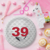 39歳の誕生日ゴルフボールデザイン紙皿 ペーパープレート (パーティー)
