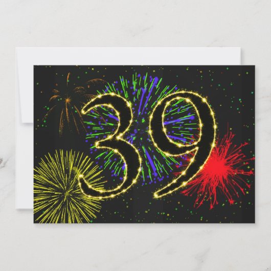 39歳の誕生日パーティーを招待する 招待状 (正面)