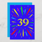 39歳の誕生日パーティー招待状 爆発 招待状 (正面/裏面)