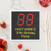 39歳の誕生日:赤い電卓風デザインの「39」+名前 スタンダードランチョンナプキン (インサイチュ)