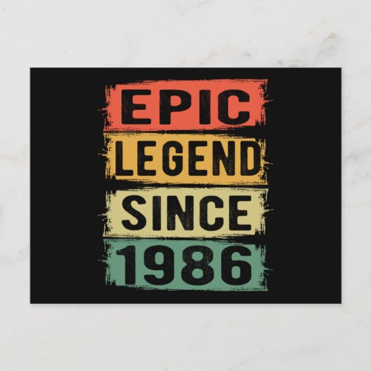39歳の誕生日 1986 エピックレジェンド 39歳の誕生日 ポストカード (正面)