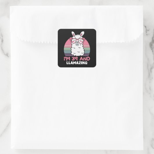 39歳ブデイルメージング39th誕生日ラマ スクエアシール (バッグ)