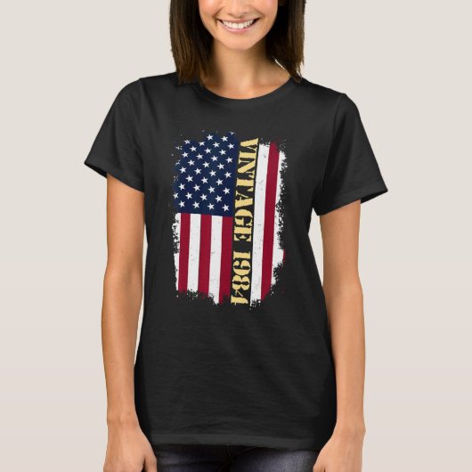39歳ヴィンテージ米国国旗1984アメリカ国旗39t tシャツ (正面)