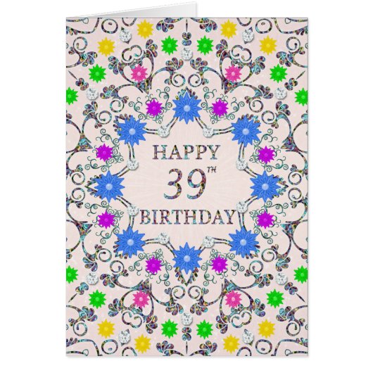 39番目の誕生日抽象芸術フラワー  (正面)