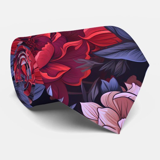 #39花柄 ネクタイ (ロール)