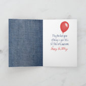 39誕生日ガール赤バルーン カード (内部)