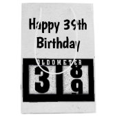 39誕生日ブラックオドメータ ミディアムペーパーバッグ (正面)