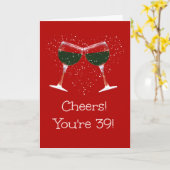 39誕生日ワインおもしろいトーストと応援 カード (黄色い花)