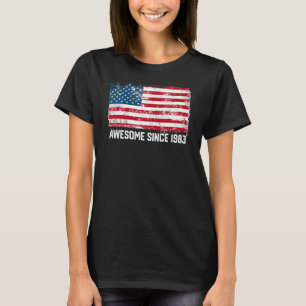 39誕生日ヴィンテージ米国国旗素晴らし1983年以来 Tシャツ