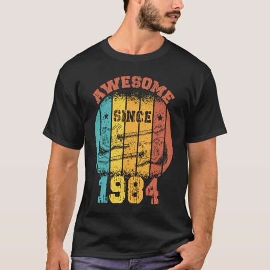 39誕生日ヴィンテージ1984レトロ39歳Guit Tシャツ (正面)