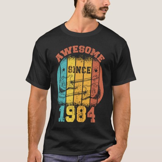 39誕生日ヴィンテージ1984レトロ39歳Guit Tシャツ (正面)