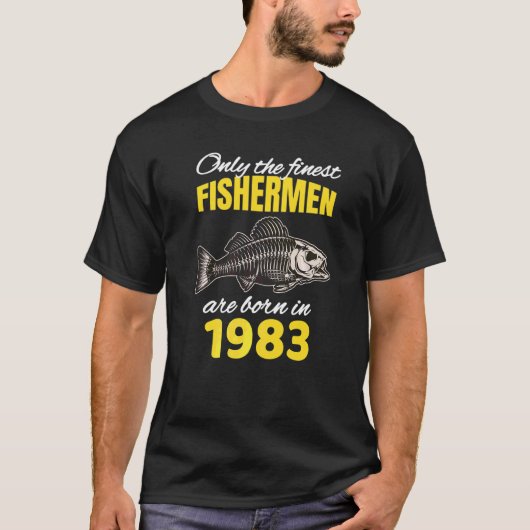 39誕生日漁民は1983生まれ年魚釣り Tシャツ (正面)