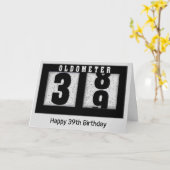 39誕生日用ブラックオドメータ カード (黄色い花)