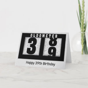 39誕生日用ブラックオドメータ カード