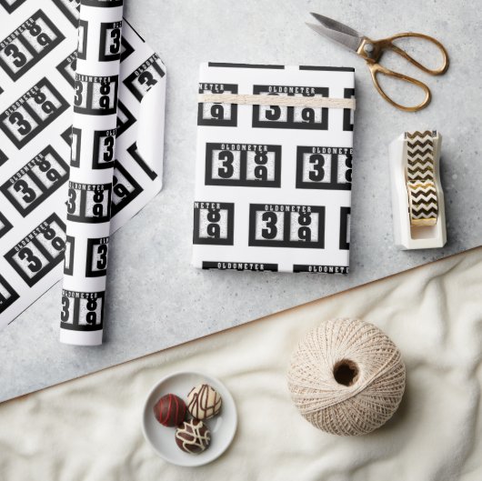 39誕生日走行距離 ラッピングペーパー (クラフト)