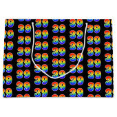 39誕生日:おもしろいレインボーイベント39パターン ラージペーパーバッグ (正面)