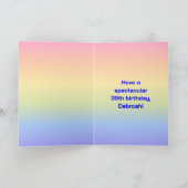 39誕生日:おもしろいレインボー#,カスタム写真+名前 カード (内部)