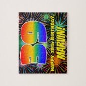 39誕生日:おもしろい、お祝カラフルい花火 ジグソーパズル (縦)
