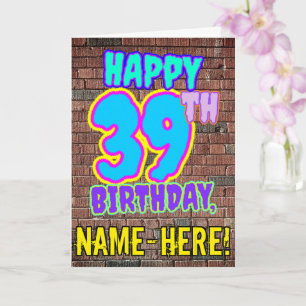39誕生日-おもしろい、アーバングラフィティインスパイアルック カード