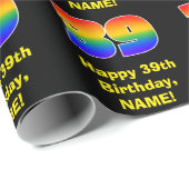 39誕生日:おもしろい、カラフルレインボーインスパイア# 39 ラッピングペーパー (ロールコーナー)