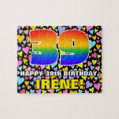 39誕生日—おもしろい、愛するハートシェイプ+「39」 ジグソーパズル (横)