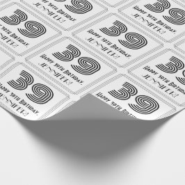 39誕生日:アールデコインスパイアスタイル「39」 +名前 ラッピングペーパー