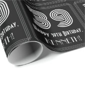 39誕生日:アールデコインスパイア「39」と名前 ラッピングペーパー (ロールコーナー)