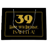 39誕生日—インスパイアアールデコ「39」の外観と名前 ラージペーパーバッグ (正面)