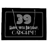 39誕生日—インスパイアアールデコ「39」の外観と名前 ラージペーパーバッグ (裏面)