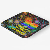 39誕生日:カラフルおもしろい祝賀花火 ペーパープレート (傾斜あり)