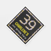 39誕生日:フローラ花数名前をカスタムする スタンダードランチョンナプキン (角)