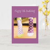 3922熱狂するソックス、13誕生日 カード (黄色い花)