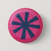 3927 DARK PINK NAVY BLUE ASTERISK GRAPHIC CIRCLE I 缶バッジ (正面)