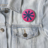 3927 DARK PINK NAVY BLUE ASTERISK GRAPHIC CIRCLE I 缶バッジ (インサイチュ)