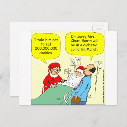 397のサンタのクッキーの昏睡状態の漫画 シーズンポストカード (正面/裏面)
