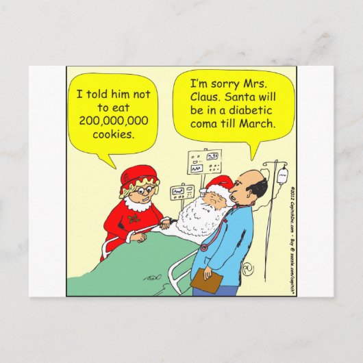 397のサンタのクッキーの昏睡状態の漫画 シーズンポストカード (正面)