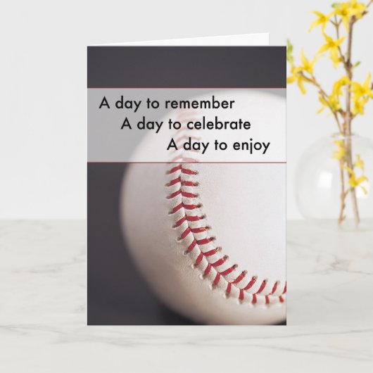 3970野球の誕生日 カード (黄色い花)