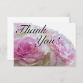 3998 – 白とピンクのバラ サンキューカード (正面/裏面)