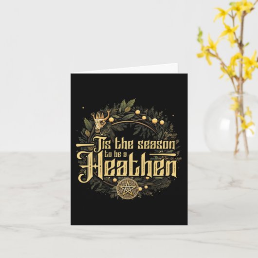 #39；この季節は異教徒のクリスマ異教のだ カード (黄色い花)