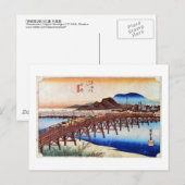 39. 岡崎宿, 広重 Okazaki-juku, Hiroshige, Ukiyo-e ポストカード (正面/裏面)