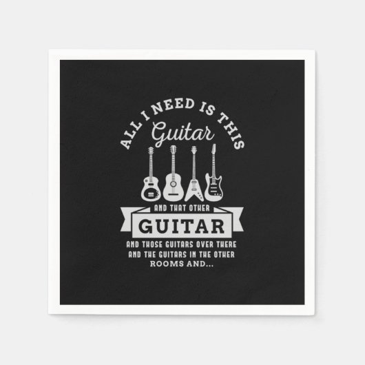 39.私が必要なのは、このギターと、その他のギターだけだ スタンダードカクテルナプキン (正面)