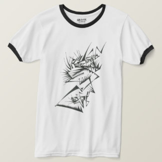39 黒と白の抽象的な部族のタトゥーアート Tシャツ