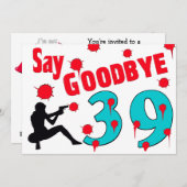 39 A第40の誕生祝いにさよならを言って下さい 招待状 (正面/裏面)