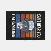 39.Gamer cant hear you Im gaming gift フリースブランケット (正面(横))